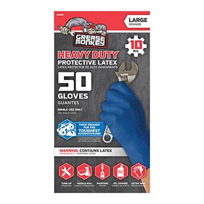 Big Time Products Grease Monkey Disposable Latex Gloves (Large-Tall) - Pack of 50