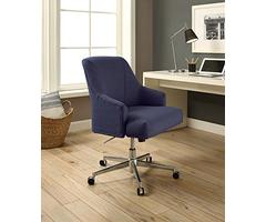 Serta Style Leighton Home Office Chair, Sanctuary Blue Twill Fabric