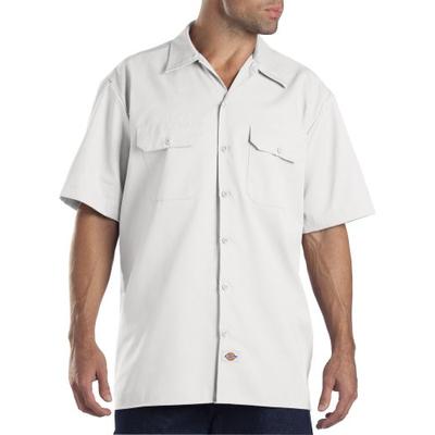 Dickies Men's Short-Sleeve Work Shirt, White, Small