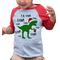 7 ate 9 Apparel Kids Christmas Dinosaur Raglan Shirt Red 2T