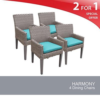 TK Classics Oasis 4 Piece Dining Chairs with Arms, Aruba