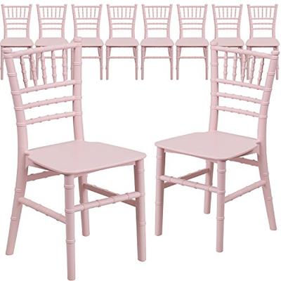 Flash Furniture 10 Pk. Kids Pink Resin Chiavari Chair
