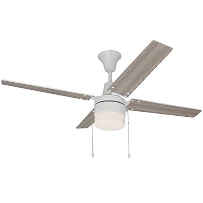 Craftmade Ceiling Fan with Light CON48W4C1 Wakefield Antique White 48 Inch Bedroom Fan