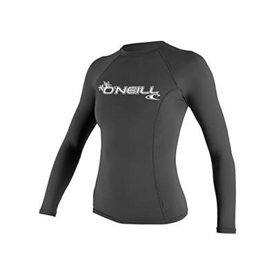 O'Neill Women's Basic Skins Upf 50+ Long Sleeve Rash Guard, Graphite, Medium