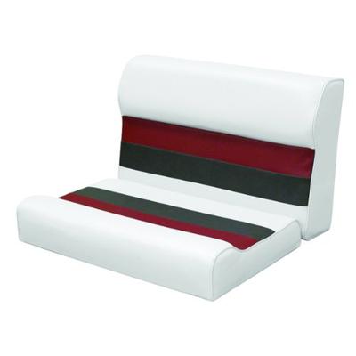 Wise 28-Inch Cushion Only Pontoon Bench Seat, White/Charcoal/Red