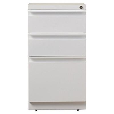 Hirsh 20 in Deep 3 Drawer Mobile File Cabinet in White