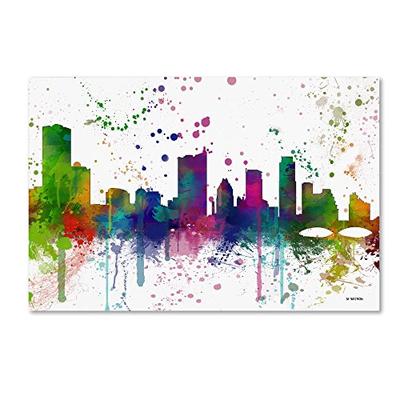 Austin Texas Skyline Mclr-1 by Marlene Watson, 16x24-Inch Canvas Wall Art