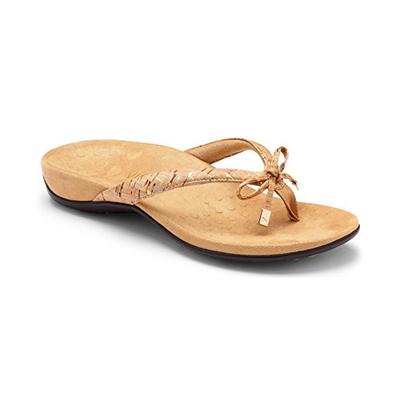 Vionic Women's Rest BellaII Toepost Sandal Gold Cork, Size 9 W