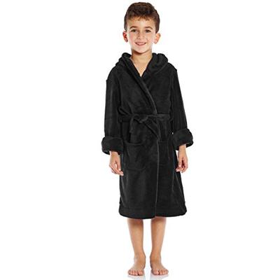 Leveret Kids Fleece Sleep Robe Black Size 6 Years