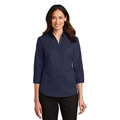 Port Authority Ladies 3/4-Sleeve SuperPro Twill Shirt XL True Navy