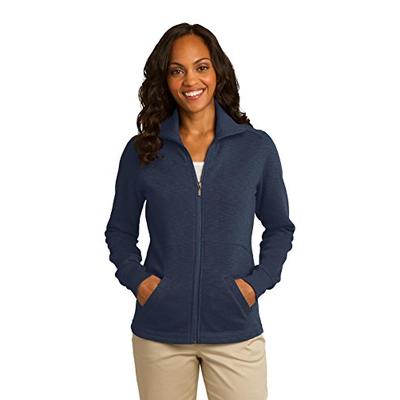 Port Authority Women's Slub Fleece Full Zip Jacket S Navy