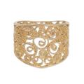 Colonial Swirl,'Gold Plated Sterling Silver Filigree Band Ring from Peru'