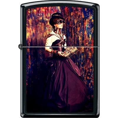 Zippo Steampunk Woman Portrait Black Matte Windproof Lighter
