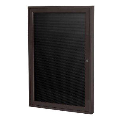 Ghent 36" x 30" 1 Door Enclosed Flannel Letter Board, Bronze Aluminum Frame (PB13630B-BG)