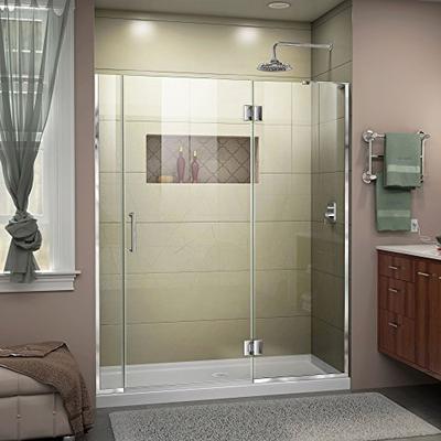 DreamLine Unidoor-X 58-58 1/2 in. W x 72 in. H Frameless Hinged Shower Door in Chrome, D3280672R-01