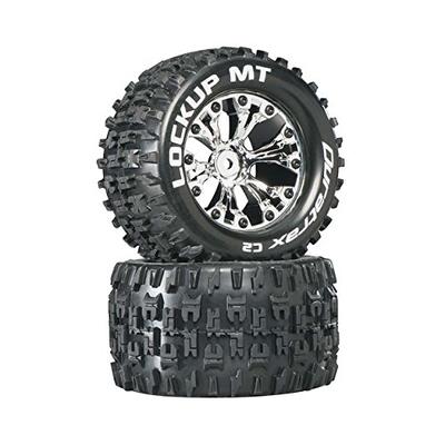 Duratrax Lockup MT 2.8" RC Monster Truck Tires with Foam Inserts, C2 Soft Compound, Mounted on Rear