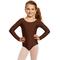 Leveret Girls Leotard Basic Long Sleeve Ballet Dance Brown Leotard Kids & Toddler Shirt X-Small (4-6