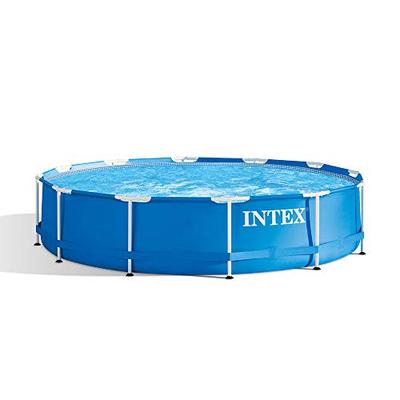 Intex 12 Foot x 30 Inches Metal Frame 1718 Gallon Capacity Above Ground Pool