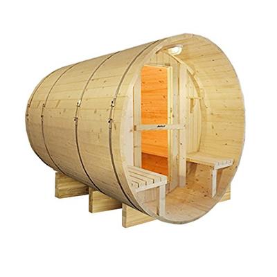 ALEKO SB8PINECP Finnish White Pine Indoor Outdoor Wet Dry Barrel Sauna and Steam Room 9 kW ETL Certi