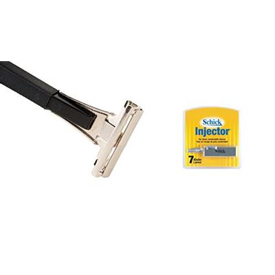 Shave Classic Single Edge Razor Handle and 1 Ct. Injector Blade + Pack of 7 Ct. Schick Injector Refi