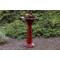 Alpine ORS112RD Metal Birdbath with Birds and Leaves, 28 Inch Tall, Red