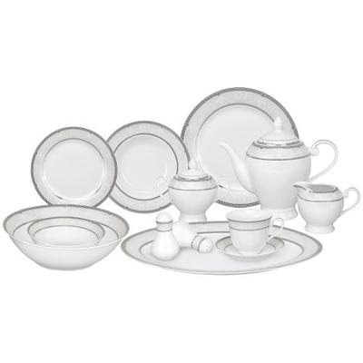 Lorren Home Trends 57-Piece Porcelain Dinnerware Set, Ballo, Service for 8