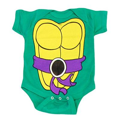 Teenage Mutant Ninja Turtles Green Donatello Costume Infant Baby Onesie Romper (Purple Belt) (18 Mon