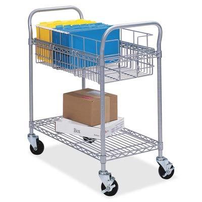 Safco 5236GR Wire Mail Cart, 600lbs, 18-3/4w x 39d x 38-1/2h, Metallic Gray