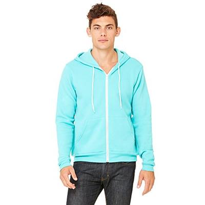 Canvas 3739 Unisex Poly-Cotton Fleece Full-Zip Hoodie, Teal, Small