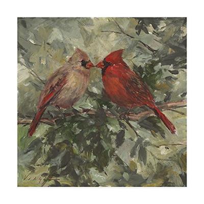 Kissing Cardinals by Mary Miller Veazie, 24x24-Inch