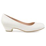 Brinley Co. Womens Soren Classic Faux Leather Comfort-Sole Heels White, 10 Regular US screenshot. Shoes directory of Clothing & Accessories.