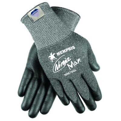 Memphis Glove N9676GL Ninja Max Dyneema/Synthetic 10-Gauge Men?s Gloves with White Overedge Hemmed,