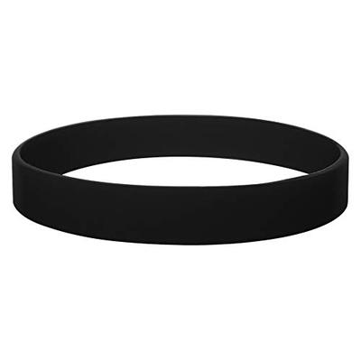 GOGO 10 Dozen Silicone Wristbands, Adult-Size Rubber Bracelets, Great for Event-Black