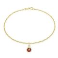 CARISSIMA Gold Women's 9 ct (375) Yellow Gold Twist Curb Chain Anklet of Length 23 cm/9 Inch