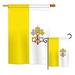 Breeze Decor Vatican City of the World Nationality Impressions Decorative Vertical 2-Sided 2 Piece Flag Set in Gray/Yellow | Wayfair