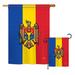 Breeze Decor 2 Piece Moldova of the World Nationality Impressions Decorative Vertical 2-Sided Polyester Flag Set in Blue/Red/Yellow | Wayfair