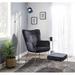 Lounge Chair - Mercer41 Naropa 30.75" Tufted Velvet Lounge Chair & Ottoman Velvet in Black | 37.5 H x 30.75 W x 28.5 D in | Wayfair