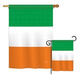 Breeze Decor Ireland Country of the World Nationality Impressions Decorative Vertical 2-Sided Flag Set in Green/Orange | 40 H x 18.5 W in | Wayfair