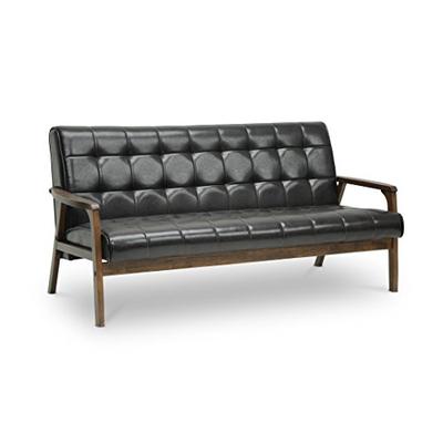 Baxton Studio Mid-Century Masterpieces Sofa, Brown, Sofa Only