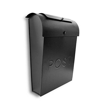 NACH MB-M1000BLK Emily POST Industrial Style Mailbox - Wall Mounted Post Box, Matte Black, 10.6 x 3.