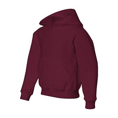 Jerzees Youth NuBlend Hooded Pullover Sweatshirt, Maroon, Medium