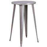 Flash Furniture 24'' Round Silver Metal Indoor-Outdoor Bar Height Table screenshot. Dining Room Furniture directory of Furniture.