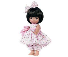 The Doll Maker Precious Moments Dolls, Linda Rick, Bear-Foot Blessings Brunette, 12 inch doll