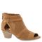 Easy Street Women's Carrigan Open Toe Bootie,Tan Synthetic,US 9 N