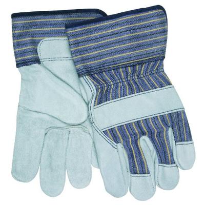 MCR Safety 1400XL Select Shoulder Cow Split Leather Gunn Gloves with Safety Cuff, Natural Pearl, X-L