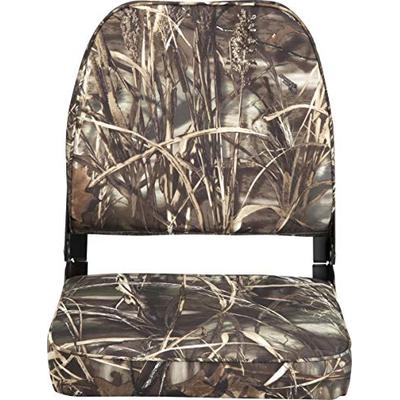 Attwood 98395CAMO Low-Back Padded Boat Seat, Camouflage Pattern