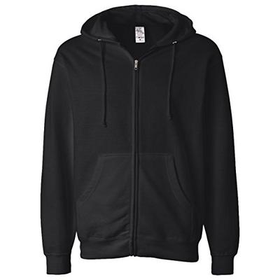 ITC Mens Midweight Full-Zip Hooded Sweatshirt (SS4500Z) -BLACK -L