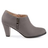 Brinley Co. Womens Sadra Faux Suede Low-Cut Comfort-Sole Ankle Booties Grey, 9 Regular US screenshot. Shoes directory of Clothing & Accessories.