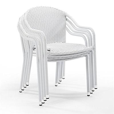 Crosley Furniture Palm Harbor Outdoor Wicker Stackable Chairs - White (Set of 4)