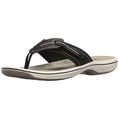 CLARKS Women's Brinkley Jazz Flip Flop Black Synthetic 11 M US